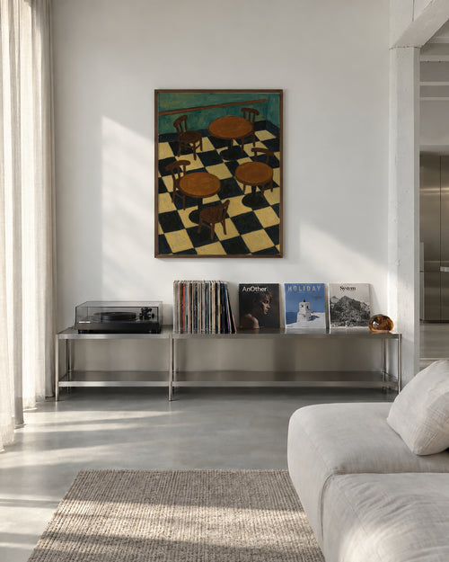 Bistro Tables - Framed poster in an interior