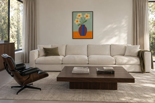 Blue Striped Vase - Framed poster in an interior