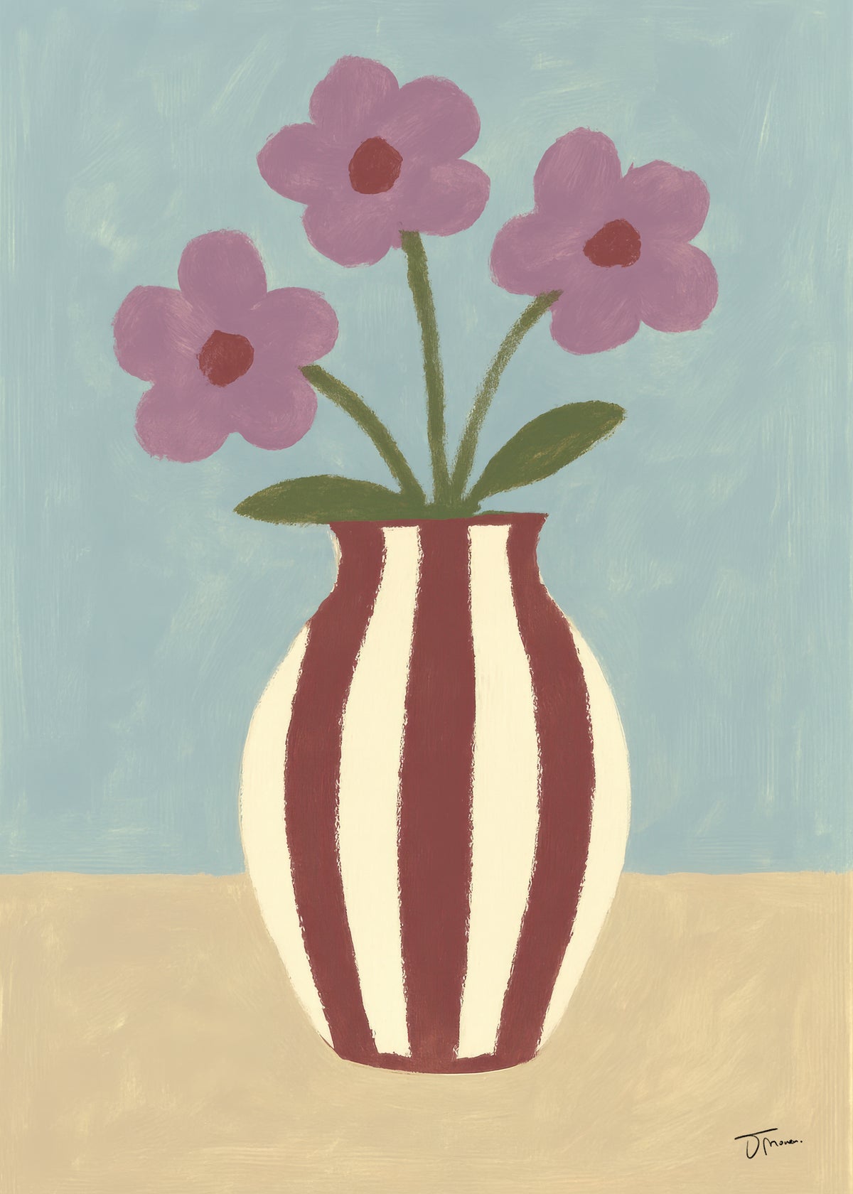 Burgundy Lines - Unframed art print