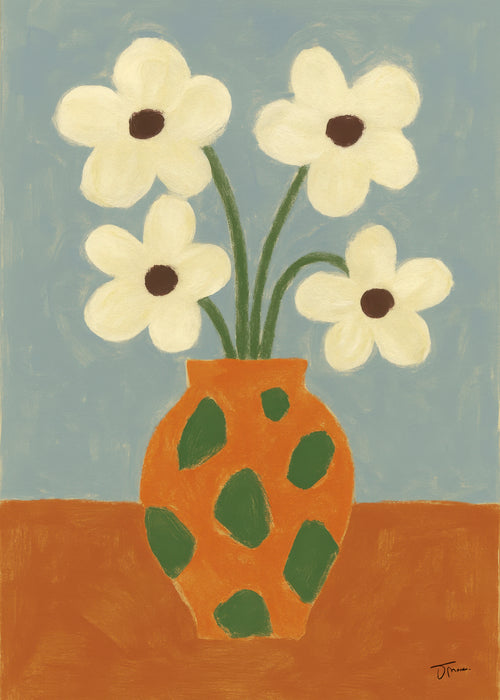 Green Speckled Vase - Unframed art print