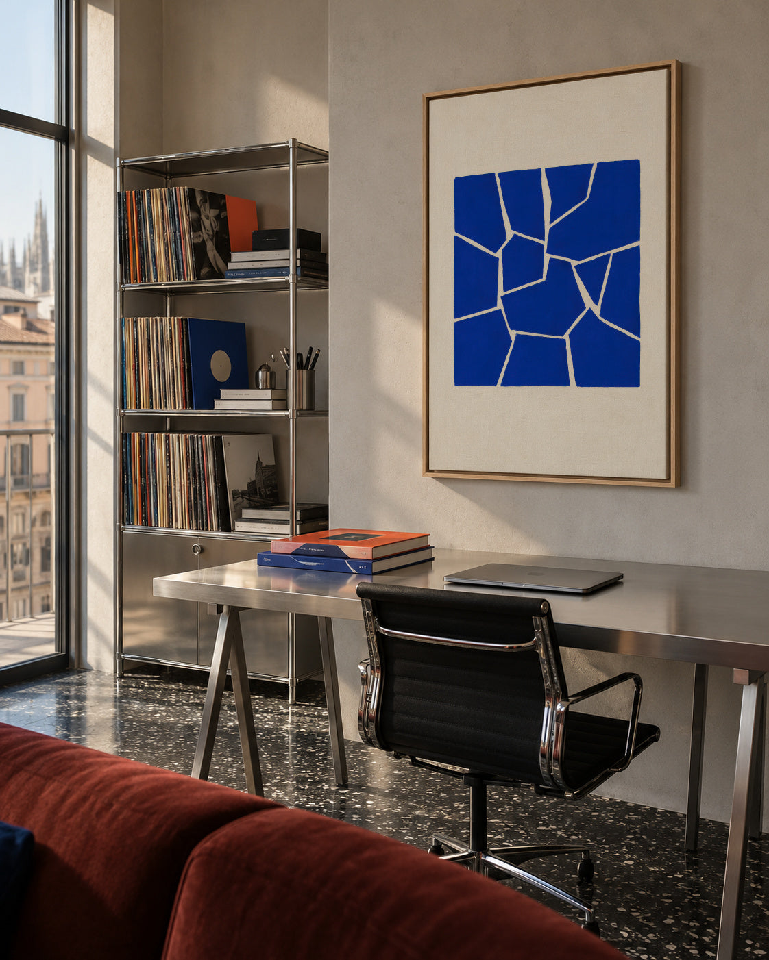 Cobat Fractures III - Framed canvas in an interior
