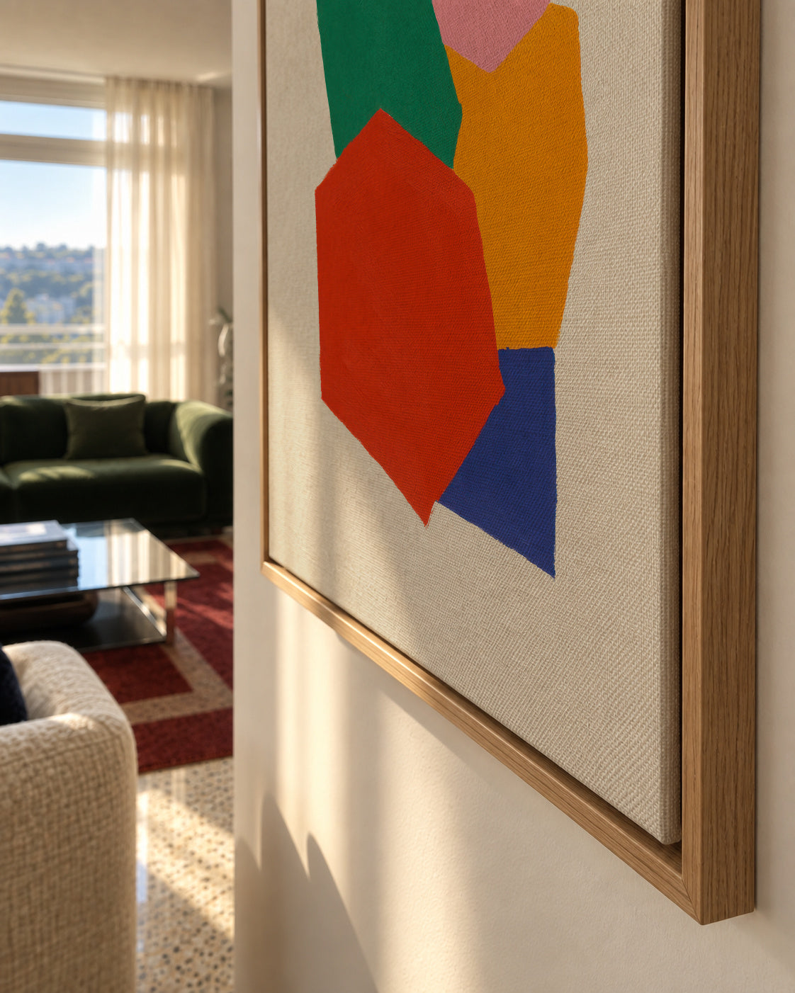 Primary Mosaic - Framed canvas detail