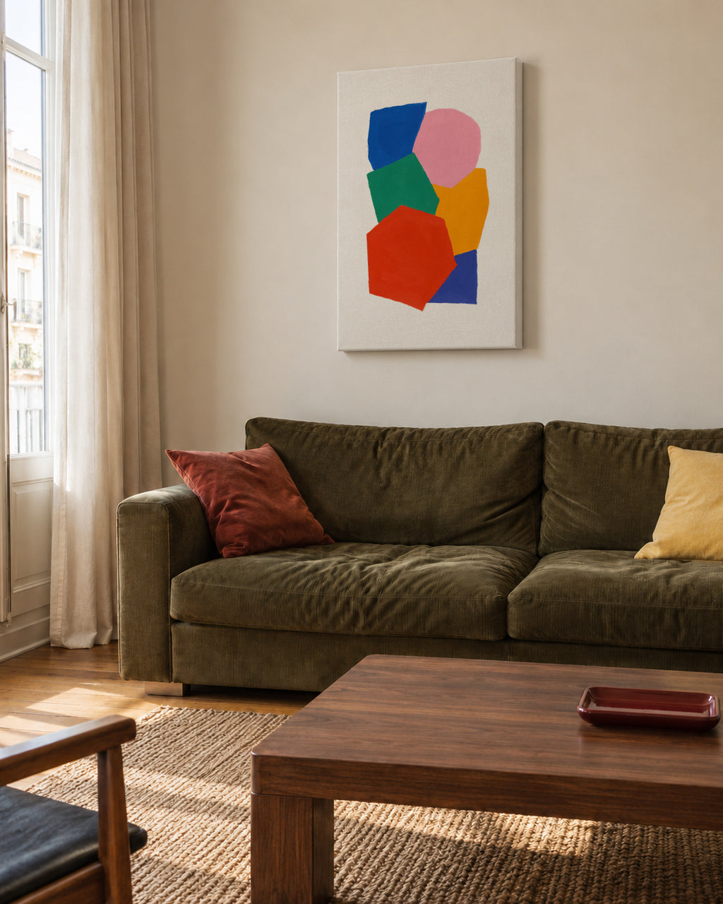 Primary Mosaic - Unframed canvas in an interior
