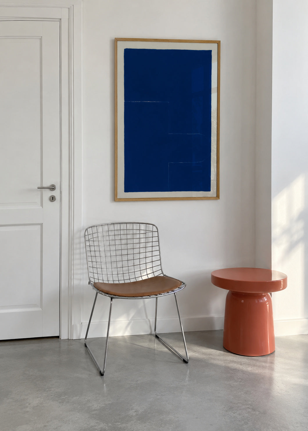 Midnight Blueprint I - Framed poster in an interior