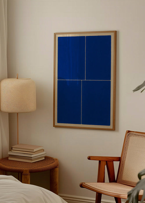Cuadro geométrico con bloques azules – Product1