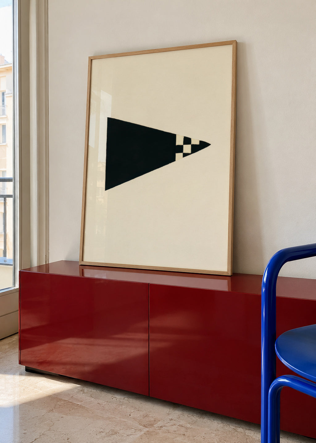 Checkered Flag - Framed poster in an interior