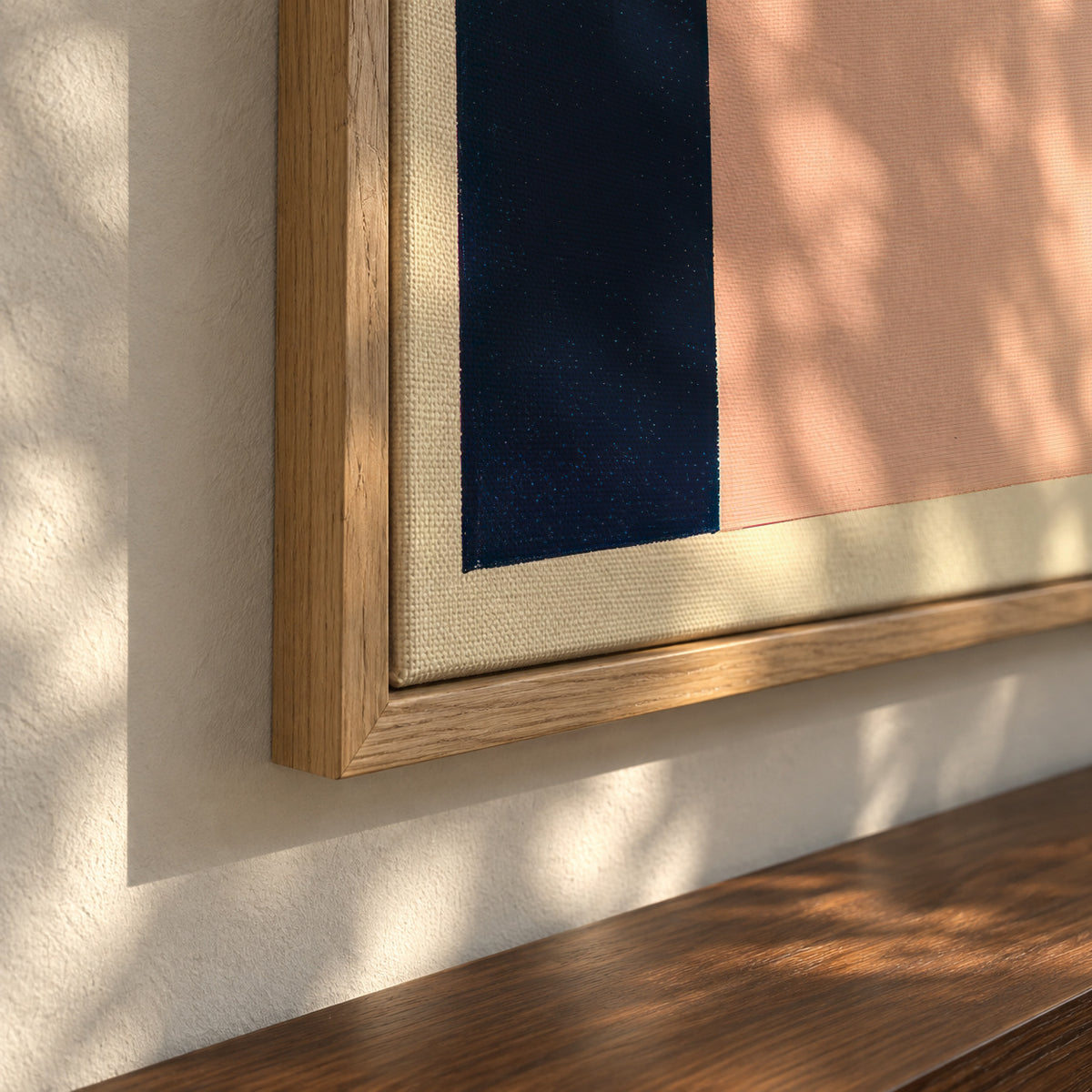 Pastel Construction II - Framed canvas detail