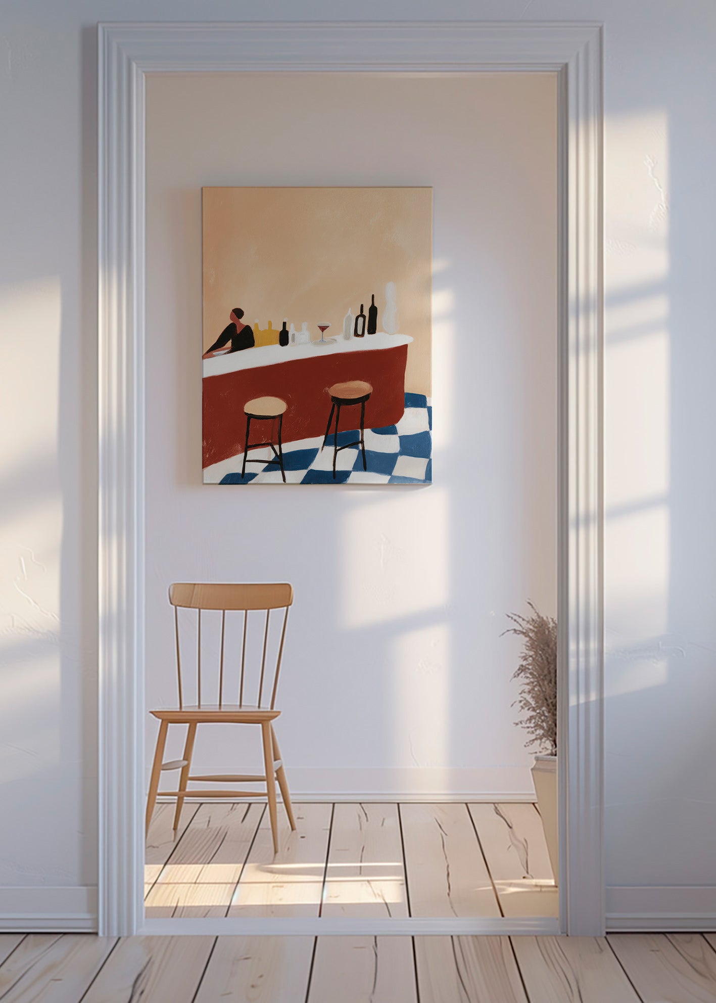 Cuadro de cocina con barra y copas – Canvas