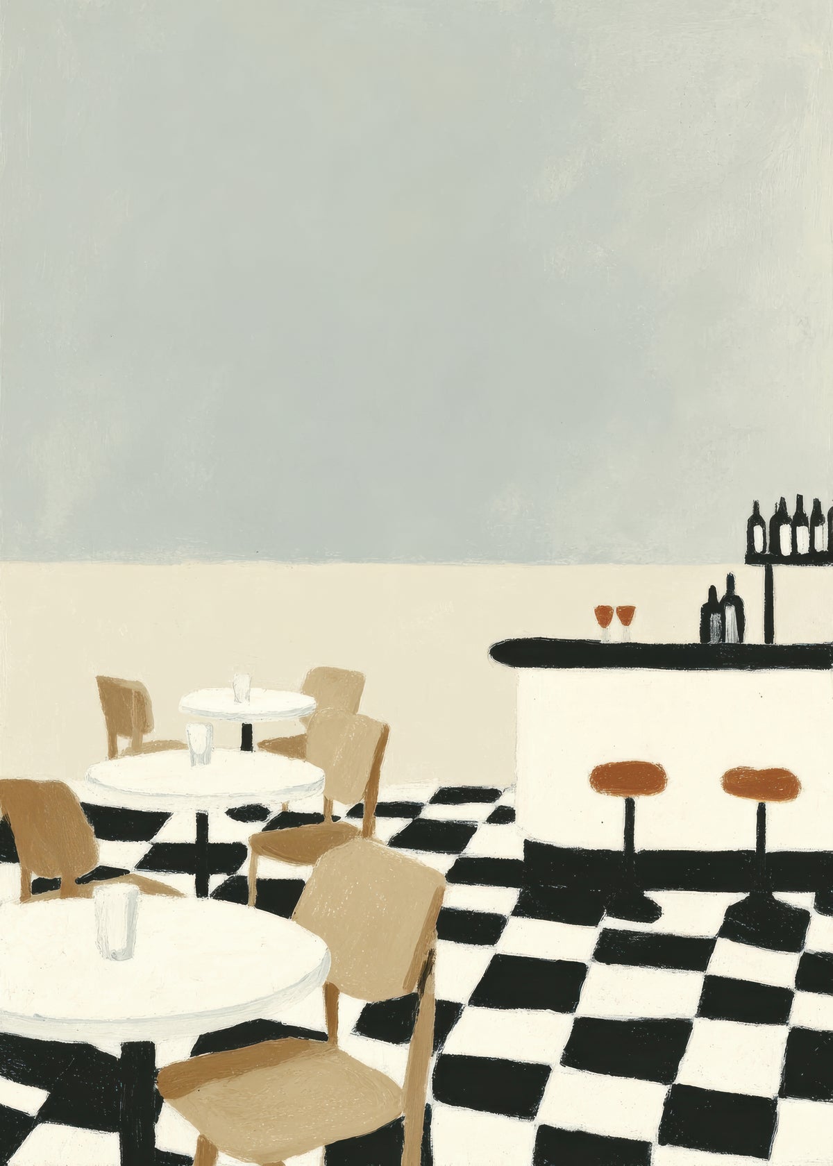 Checkerboard Patio - Unframed art print