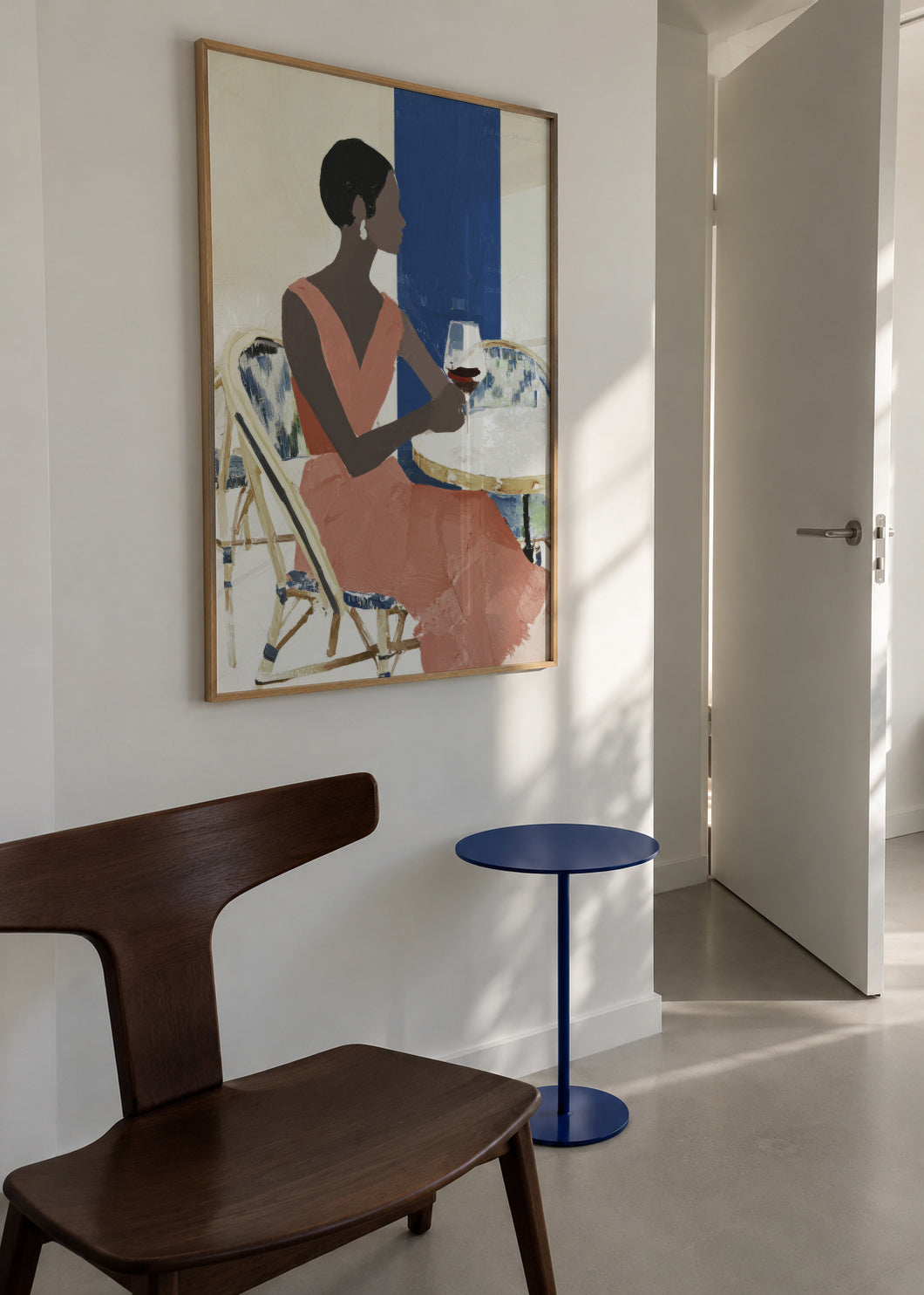 Terrace Rose - Framed poster in an interior