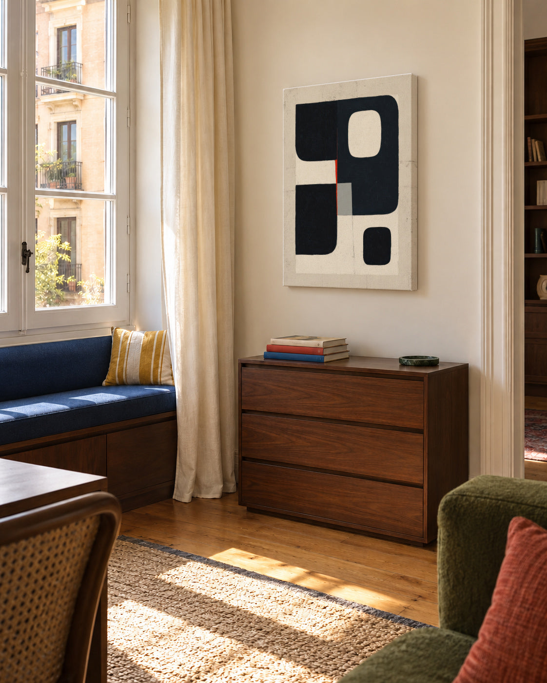 Urban Balance I - Unframed canvas in an interior