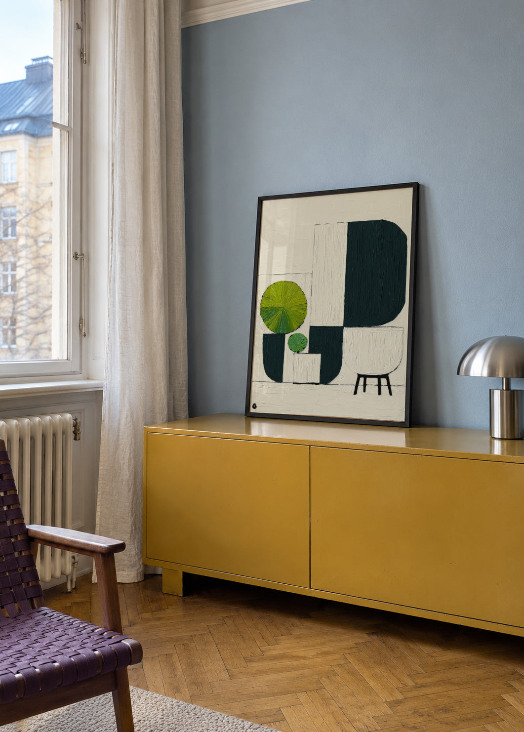 The Abstract Garden - Framed poster in an interior