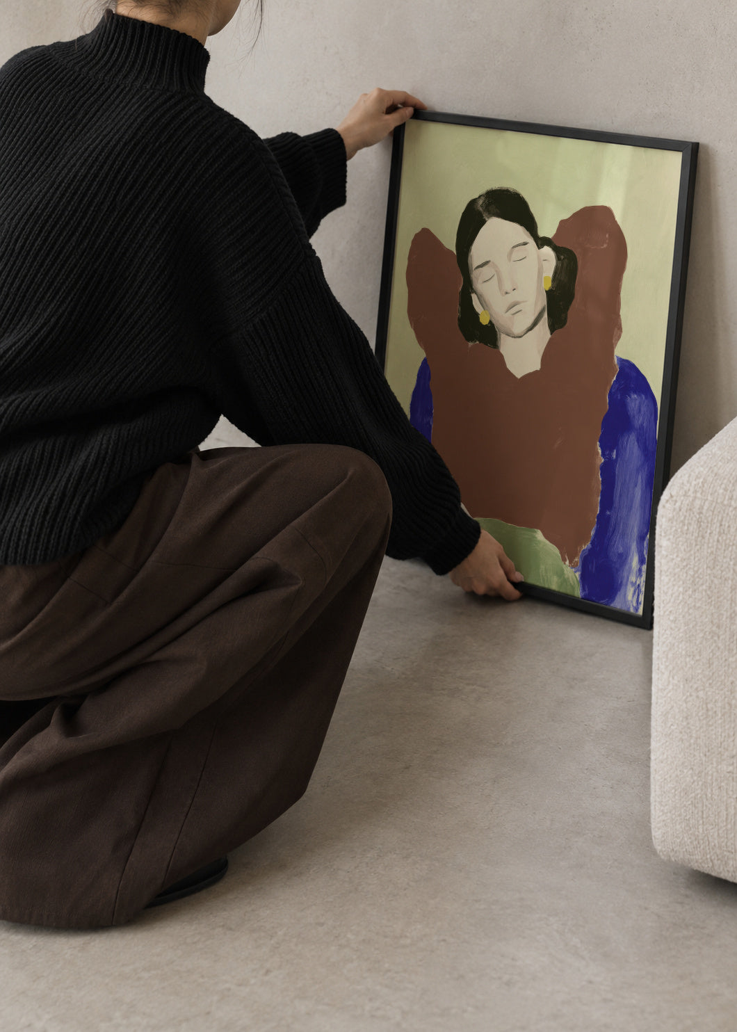 Morning Stretch - Framed poster in an interior