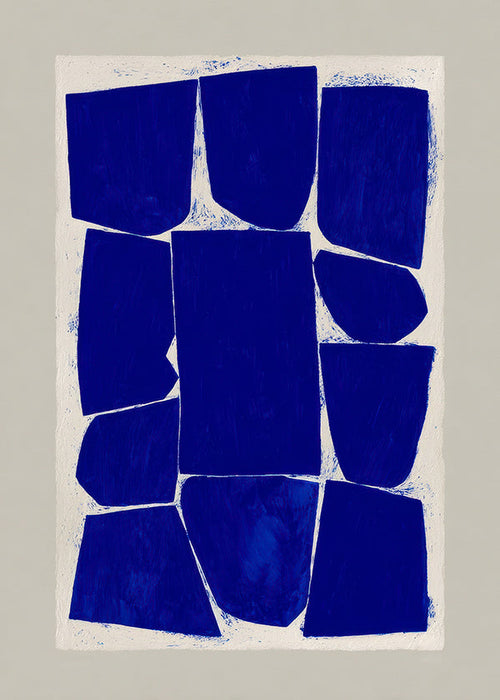 Cuadro abstracto en bloques azules