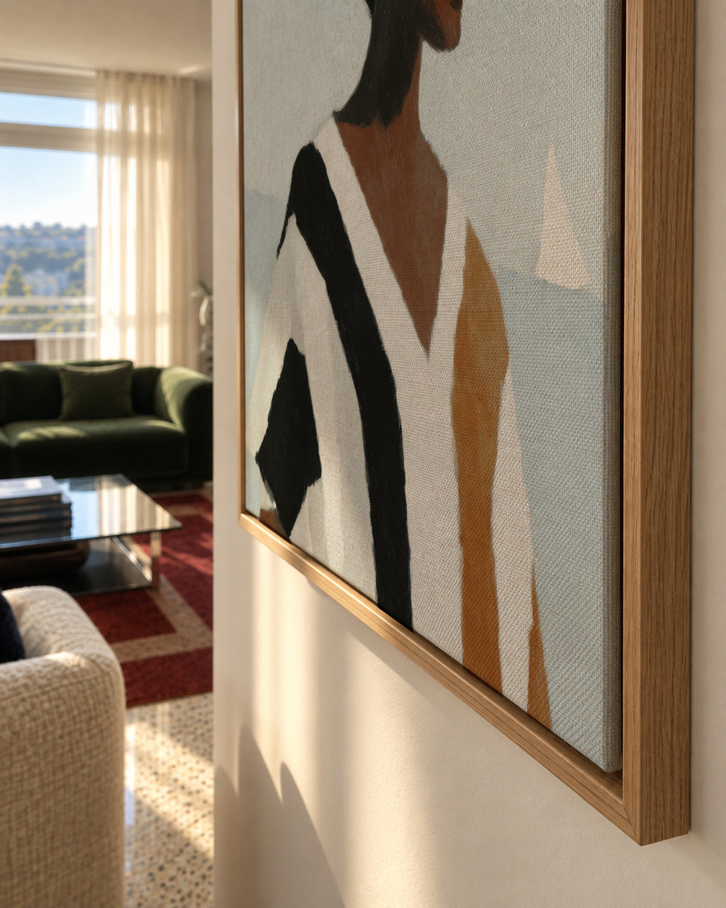 Vertical Stripes - Framed canvas detail
