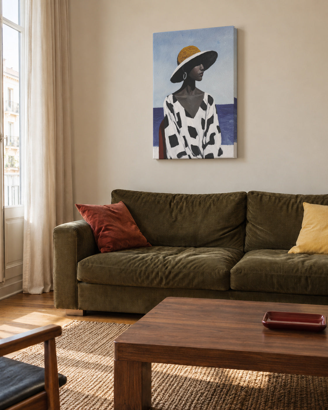 Coastal Pattern - Unframed canvas in an interior