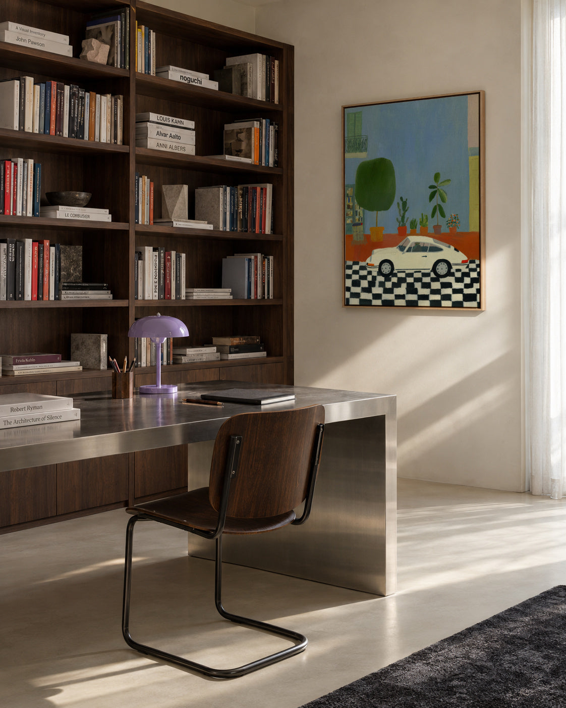 Porsche at Dusk - Framed canvas in an interior