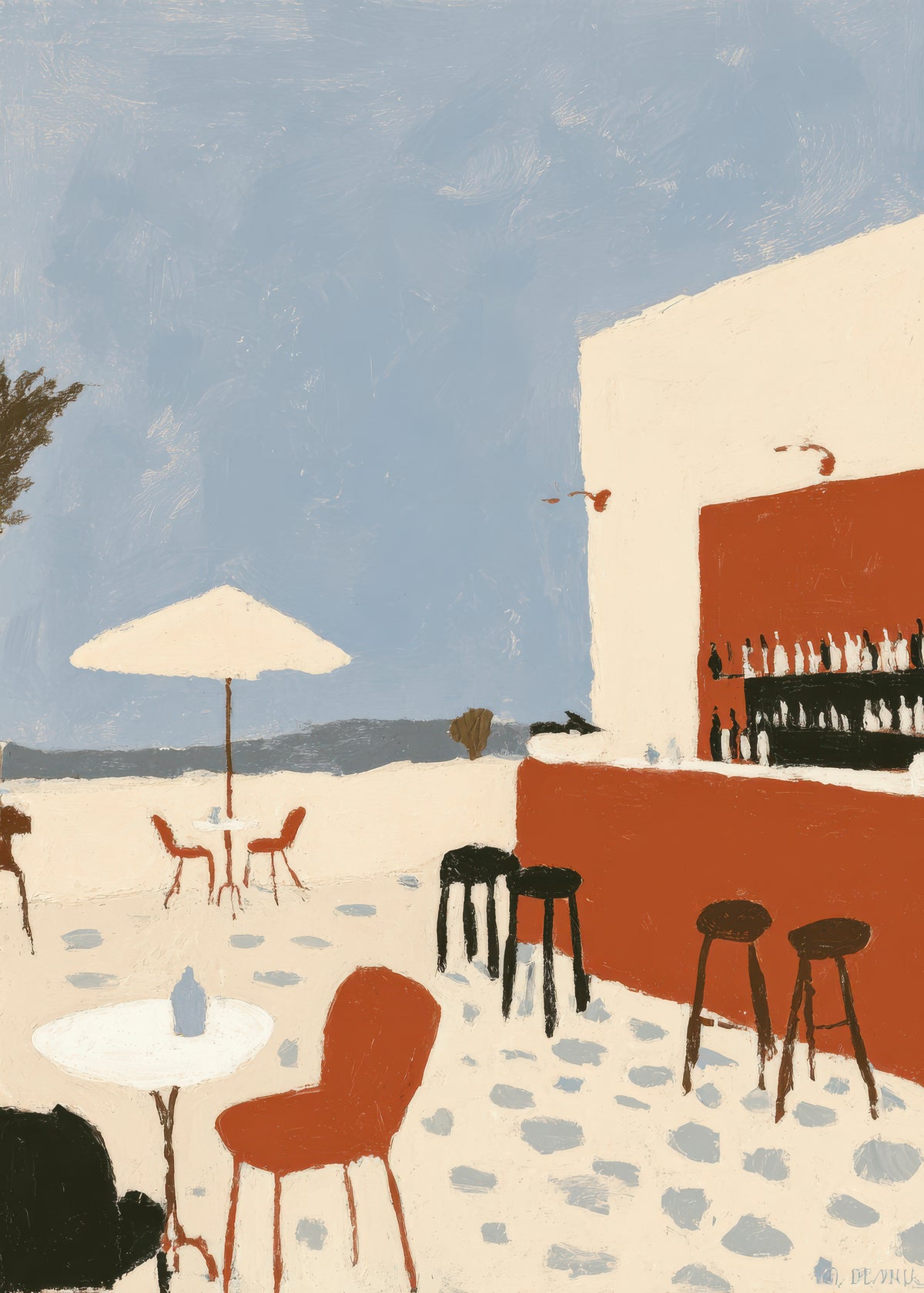 Seaside Terrace - Unframed art print