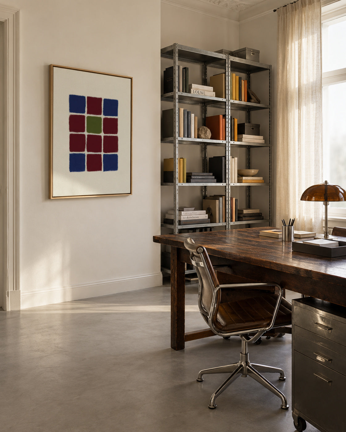 Mosaic Grid - Framed canvas in an interior