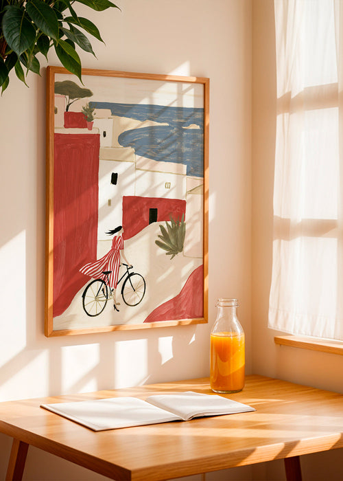 Coastal bicycle illustration