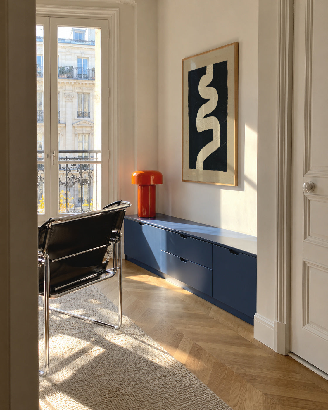 White Curve - Framed poster in an interior