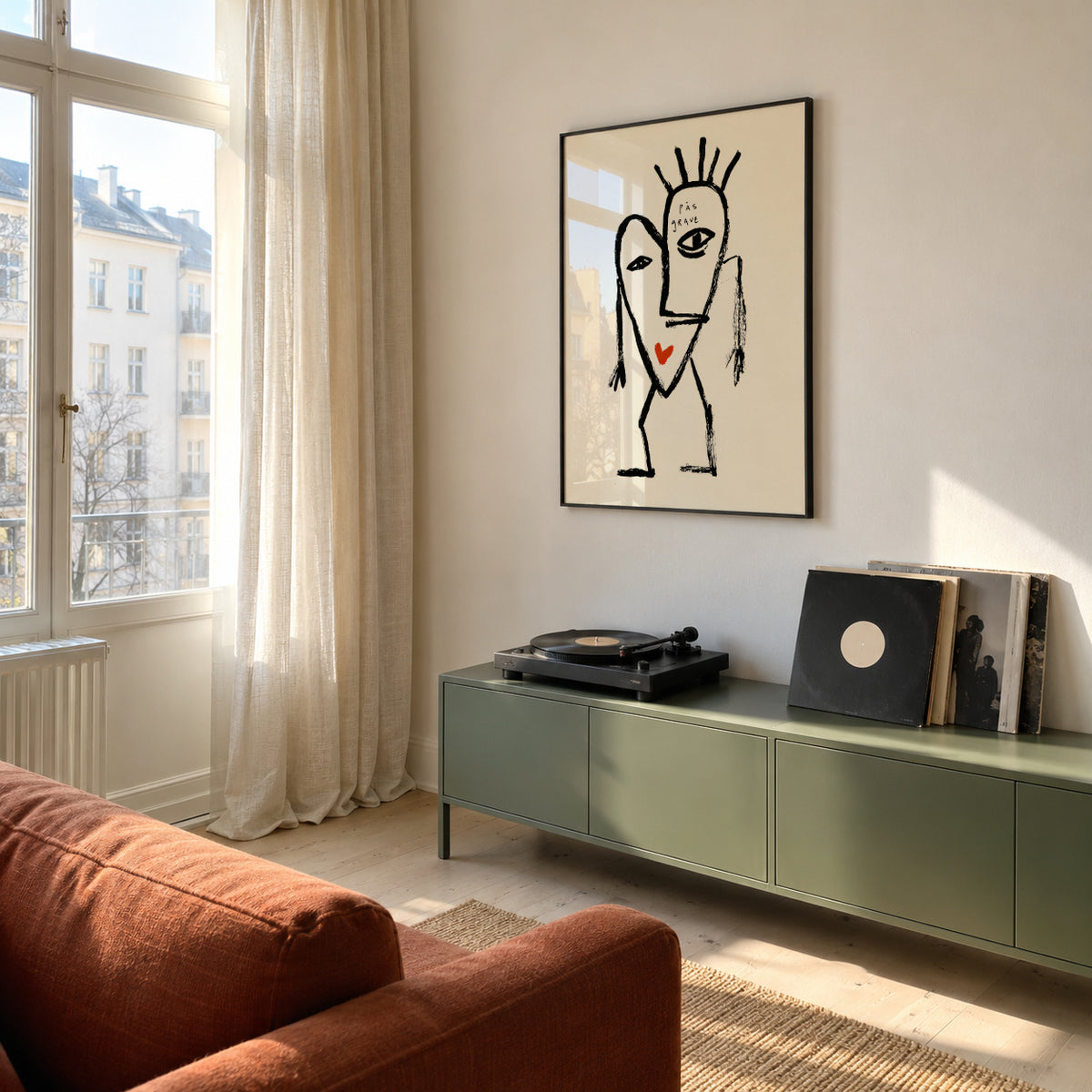 Abstract Face - Framed poster in an interior