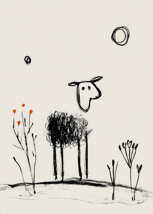 Minimal sheep line drawing
