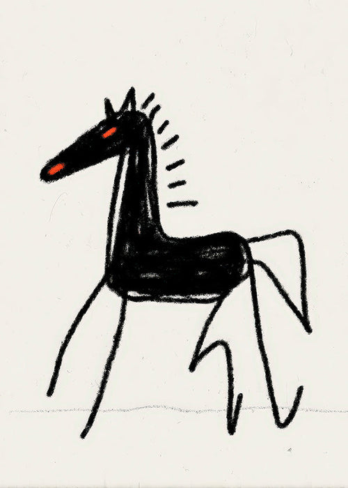 Black horse sketch artwork