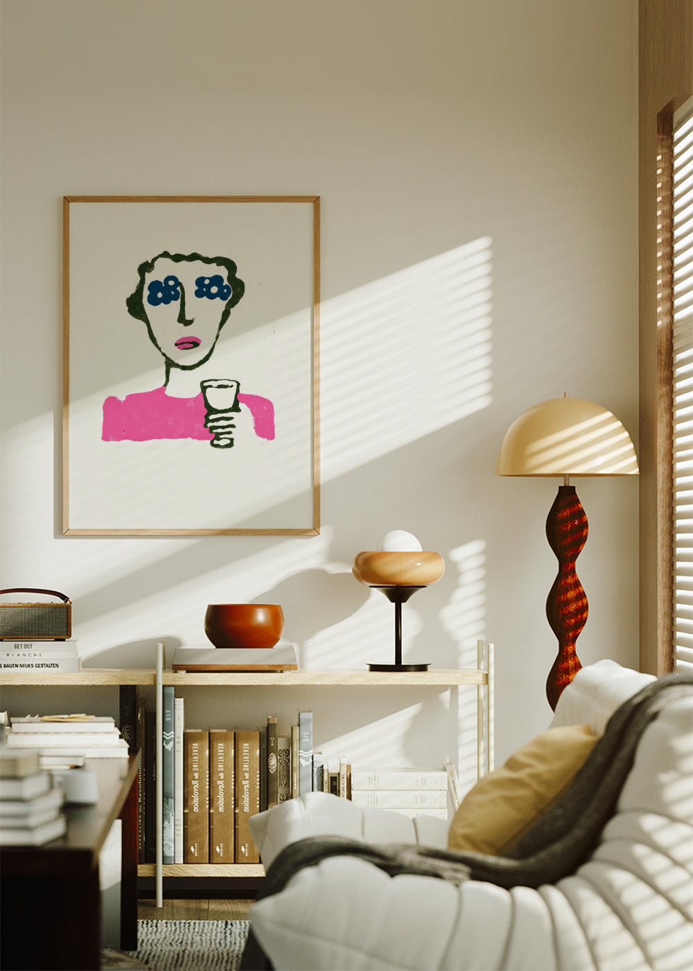 Flower Eyes - Framed poster in an interior
