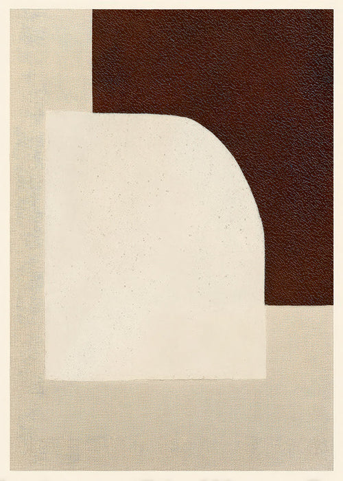 Abstract arch artwork in warm neutrals