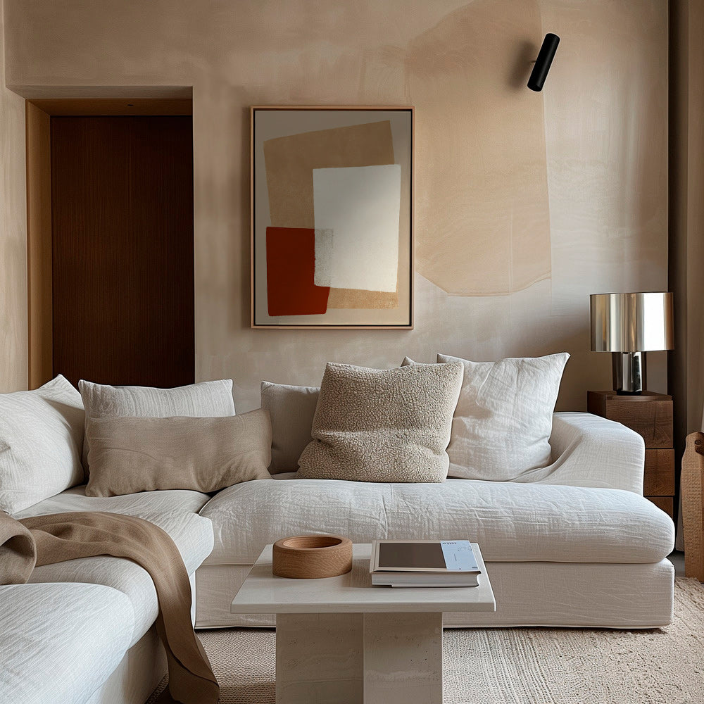 Geometric artwork with earthy color blocks