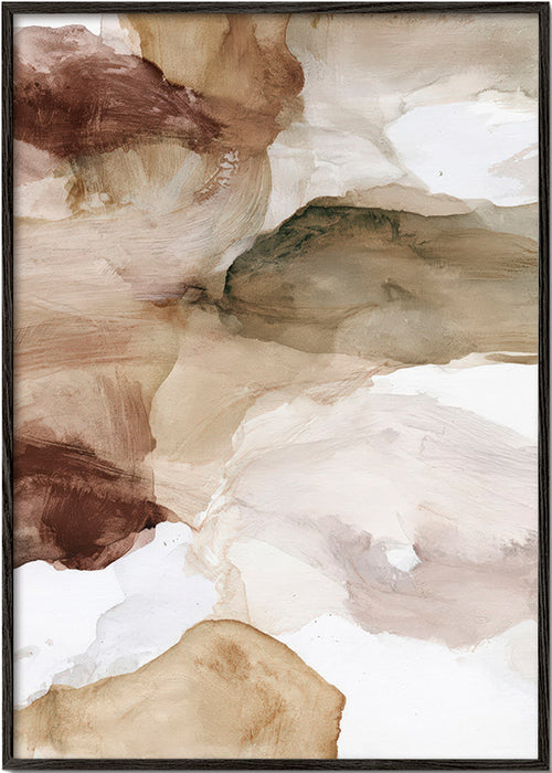 Abstract artwork in earth tones with soft brushwork