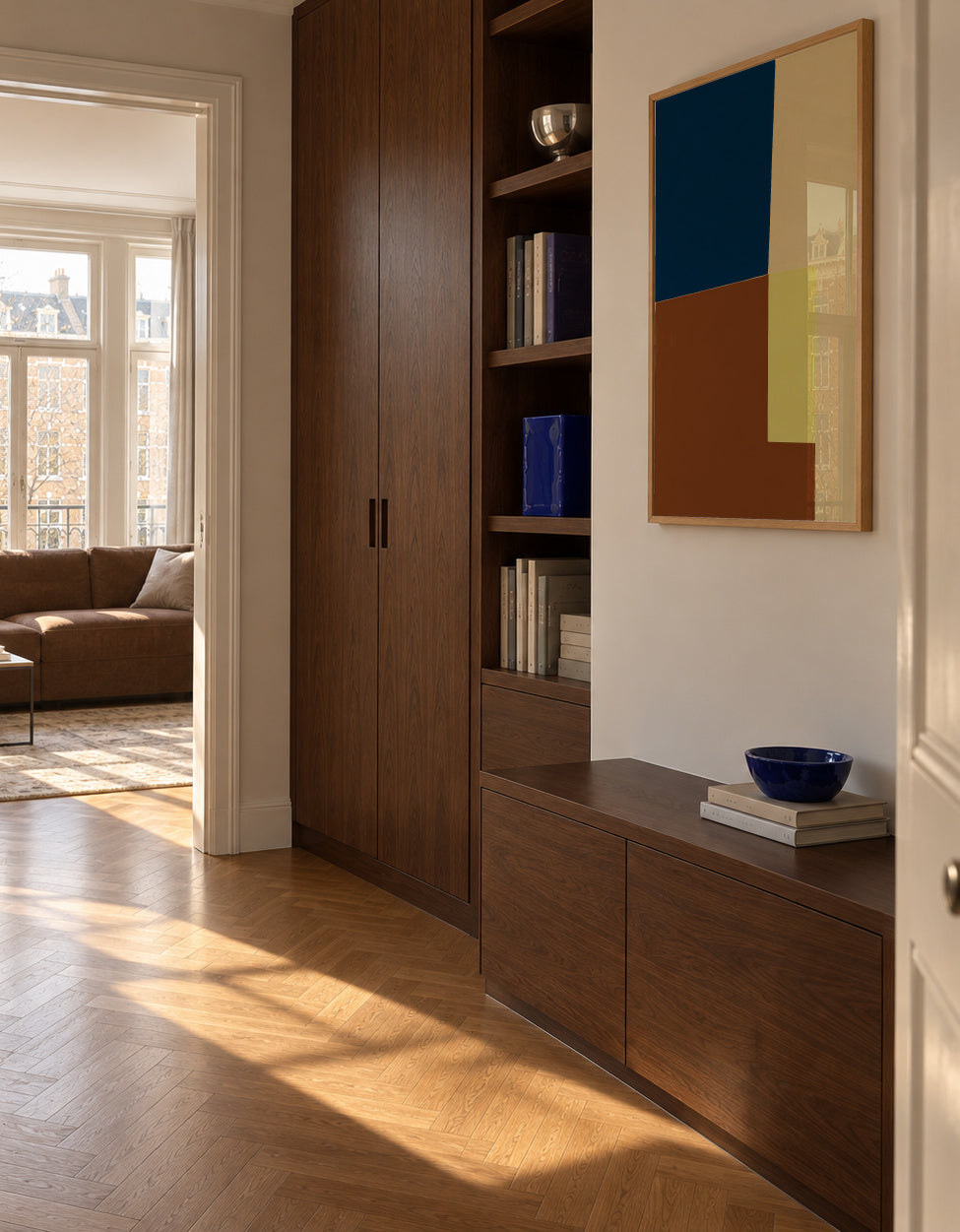 Modern Blocks - Framed poster in an interior