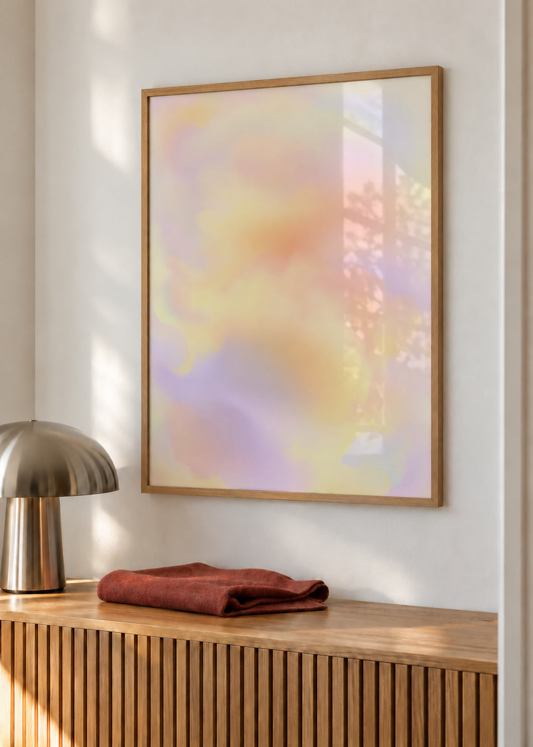 Cloud Fade - Framed poster in an interior