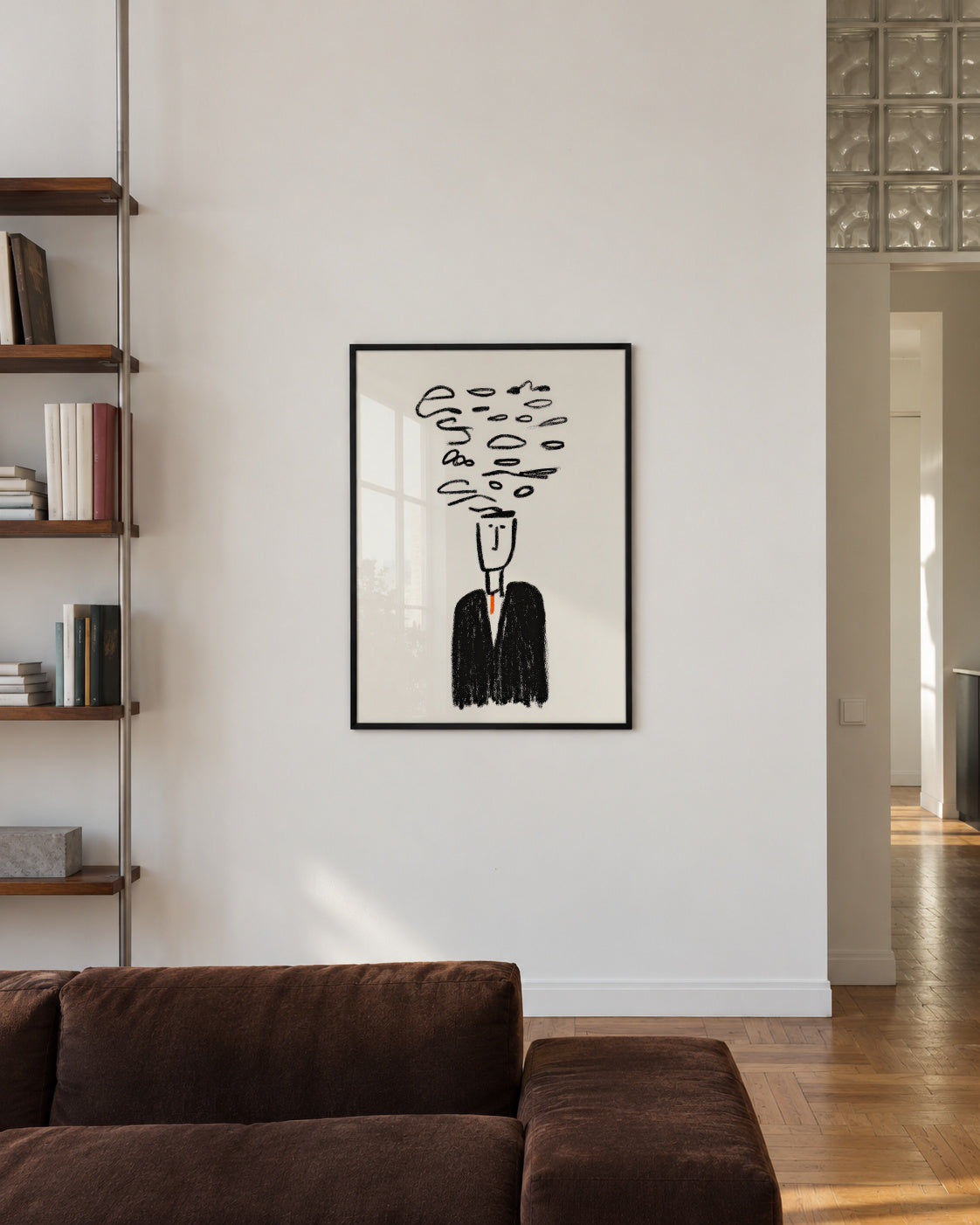Smoke Thoughts - Framed poster in an interior