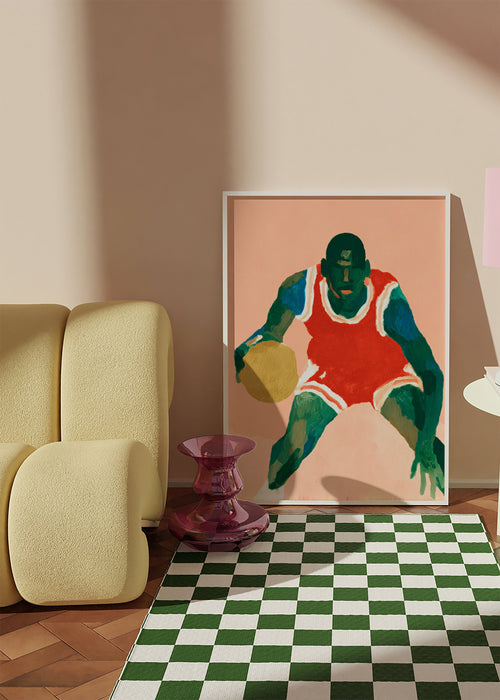 Sports art: basketball player in motion