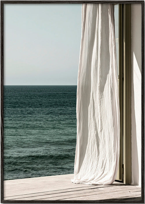 Landscape art: curtain by the sea