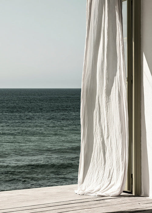 Landscape art: curtain by the sea