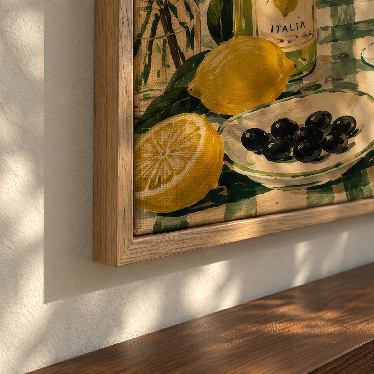 Lemon Lunch - Framed canvas detail
